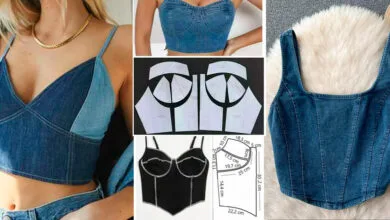 COSTURA-COMO HACER TOP JEANS PASO A PASO COSTURA-COMO HACER TOP JEANS PASO A PASO