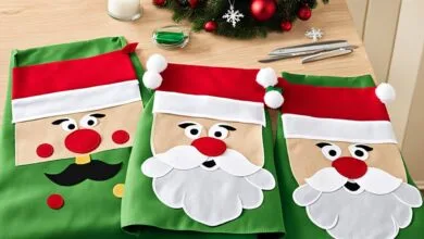 COMO HACER UNOS FORROS PARA SILLA NAVIDEÑOS CON PAPA NOEL PASO A PASO COMO HACER UNOS FORROS PARA SILLA NAVIDEÑOS CON PAPA NOEL