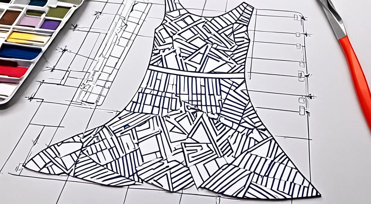 Corte de patrones de vestido Corte de patrones de vestido